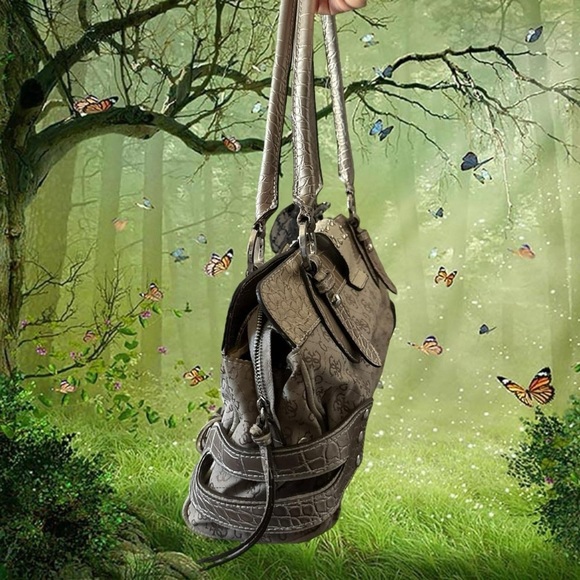 Y2K 90s Vintage Guess Leather Bag - Picture 3 of 9